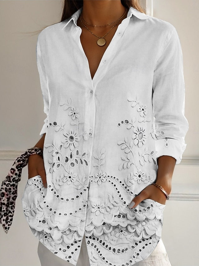 Women's Shirt Buttons Print Floral Active Daily Stylish