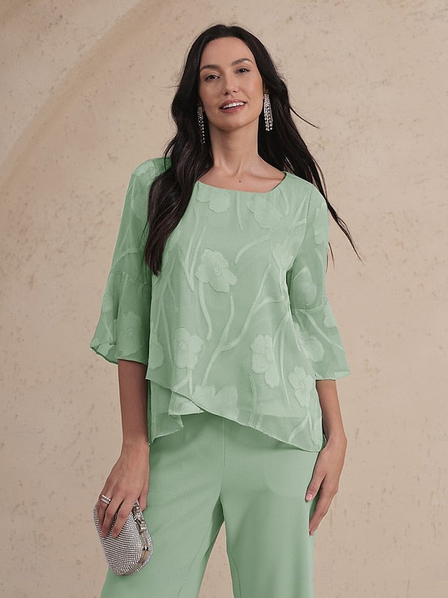 Women's Lace Shirt Blouse Dressy Tops Chiffon Tops
