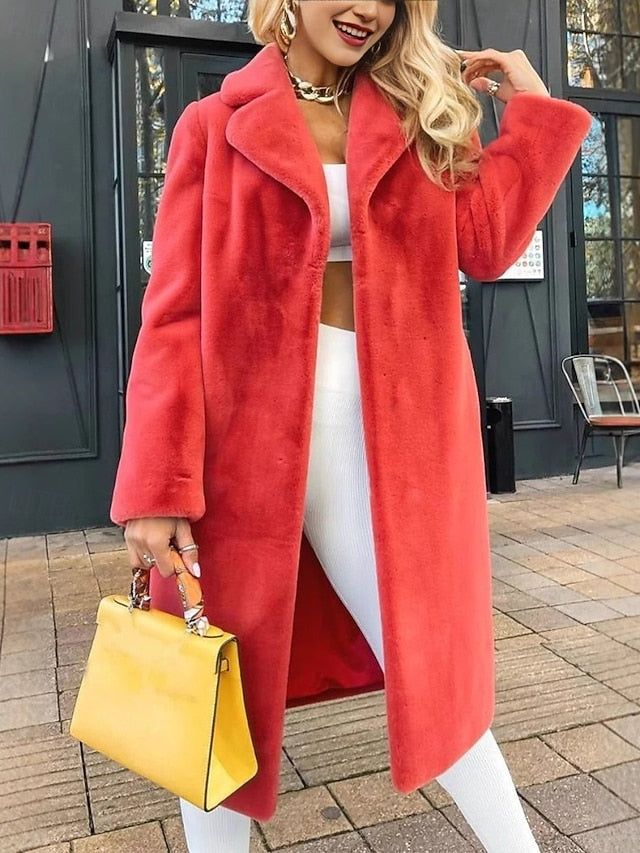 Faux Women's Fur Furs Coat Warm Comfortable