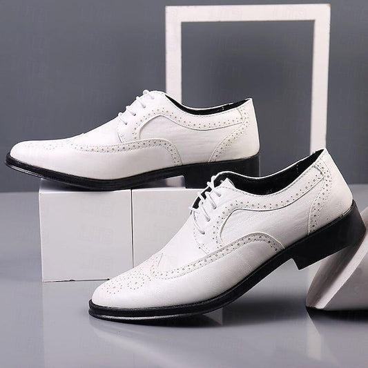 Oxford Shoes Brogue Men's - Classic White Formal