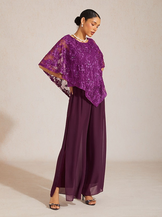 Women's Tunic Blouse Poncho Lace Tops Sequins Lace