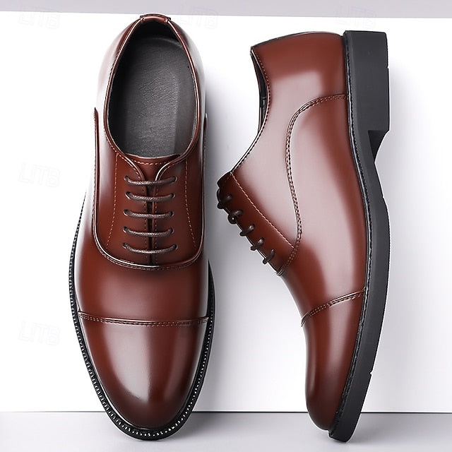 Design Brown Oxford Classic Men's Shoes – Cap-Toe