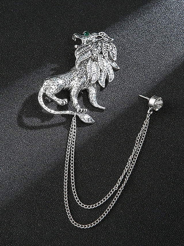 Christmas Lapel Pin with Men's Brooch Deer