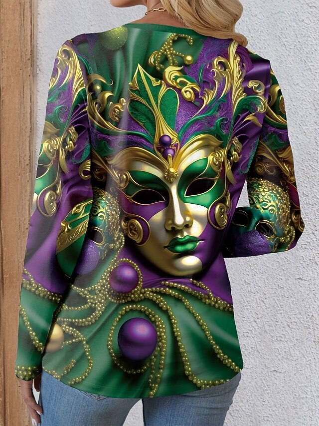 Carnival Women's T shirt Crew Neck Long Sleeve Tunic