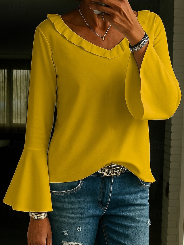 Women's Tunic Solid Color Elegant Vintage Stylish Long