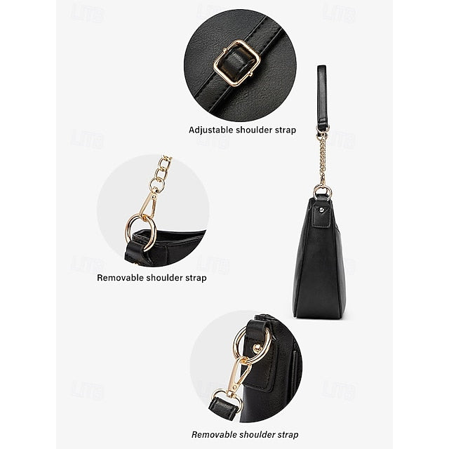 Sac bandoulière en cuir pour femme avec chaîne marron et doré