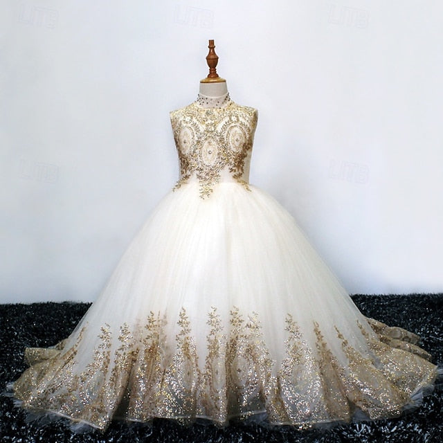 Girls' Flower Formal Dress Gown Girl Kid's Evening