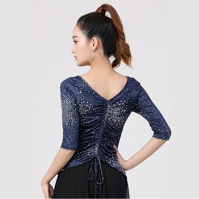 Latin Dance Ballroom Dance Top Printing Women's Training