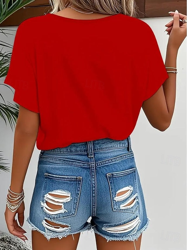 Women's T Shirt Print Ombre Graphic Plants Fashion Hawaiian