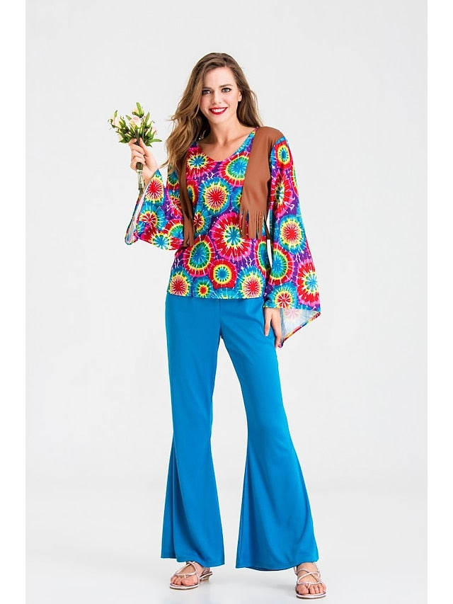 Retro Vintage 1960s Hippie Outfits Prom Dress Hippie Fancy Dress