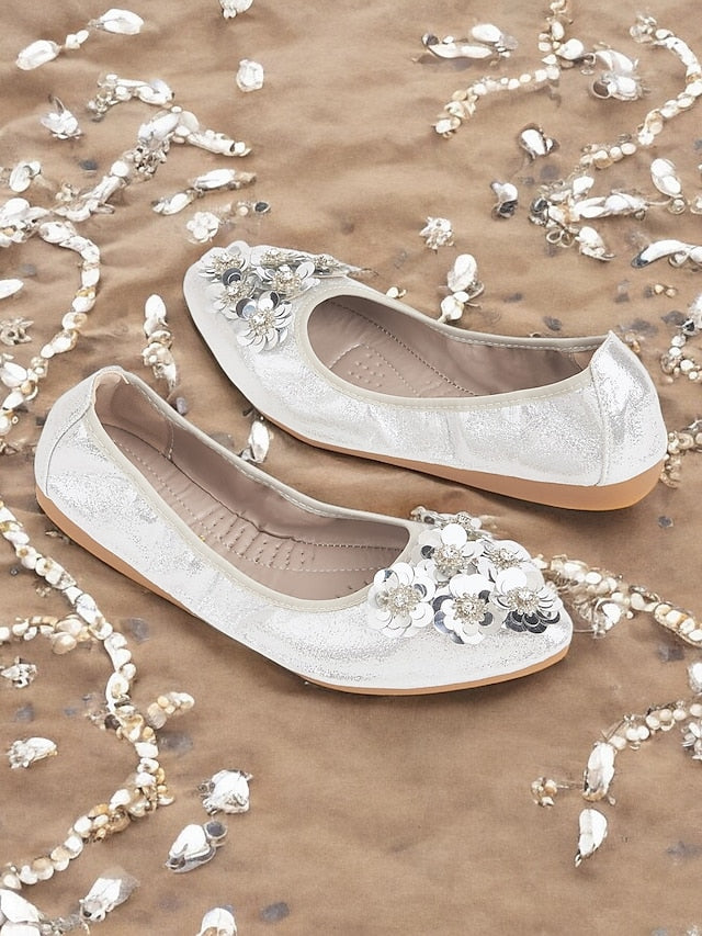 Foldable Women's Comfortable Embellished Flats Floral –