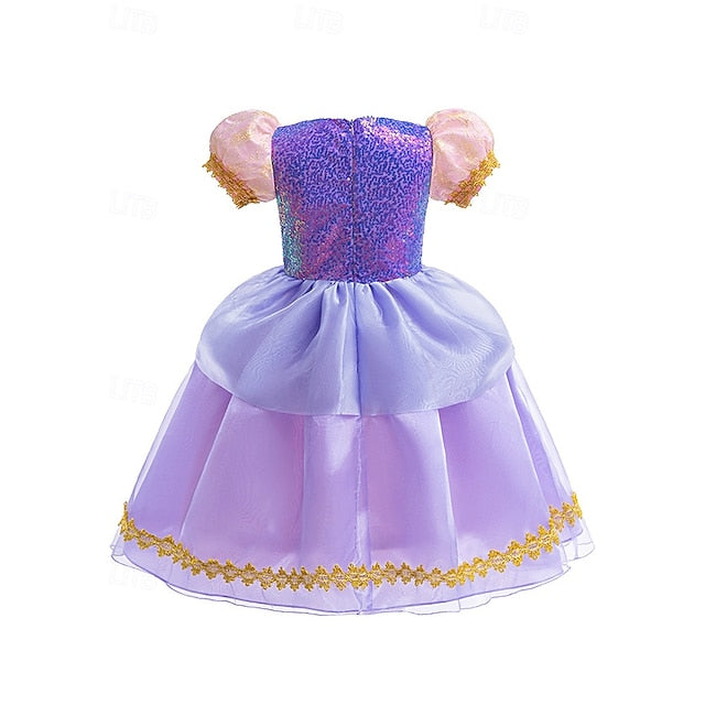 Flower Sofia Party Princess Rapunzel Dress Girl Theme Fairytale