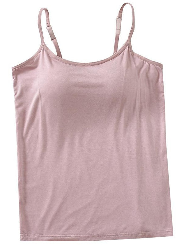 Women's Camisole Tank Top Plain Basic Sleeveless U Neck