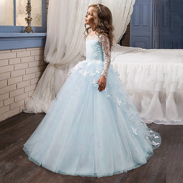 Dress Color Party Communion Kids Solid First Girls'