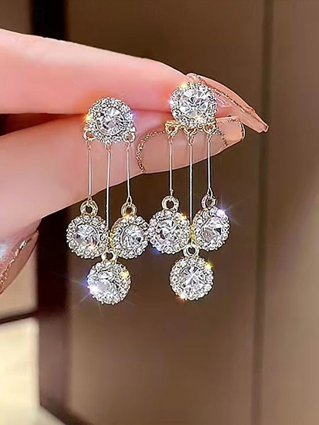– Elegant for Women Dangle Earrings Sparkling Crystal