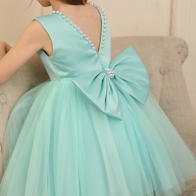Wedding Dress Color Solid Sleeveless Party Kids Girls'