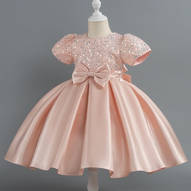 Sequin Party Short Girls' Toddler Sleeve Dress Wedding