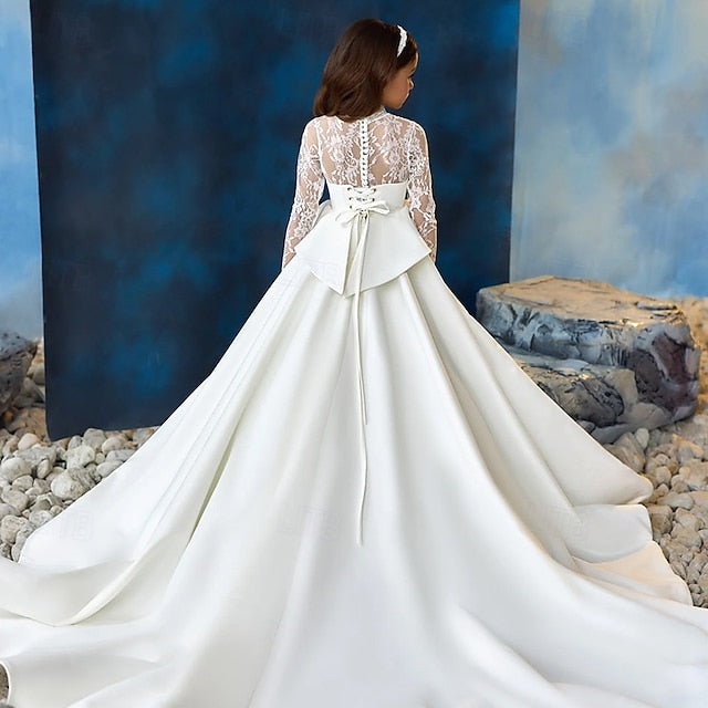 Dress Color First Party Solid Communion Girls' Kids