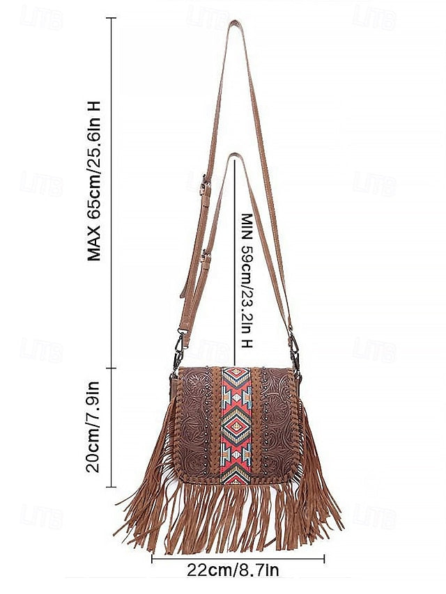 Kunstleder Damen Schultertasche mit mehreren Taschen - Umhängetasche