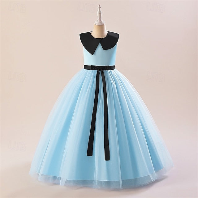 Sleeveless Party Block Kids Color Dress Performance Girls'