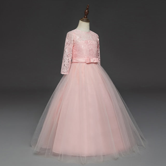 Girl 3-13 Lace Flower Prom Years Princess Dress Kids