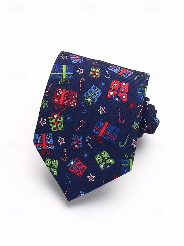 Polyester Tree Tie and Men's Silk – Fun Santa Christmas