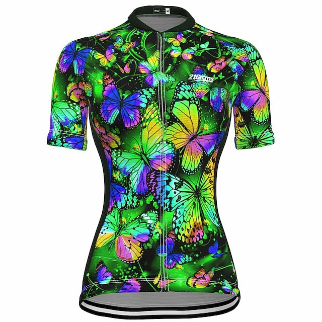 Women's Cycling Jersey Butterfly Short Sleeve Bike Jersey