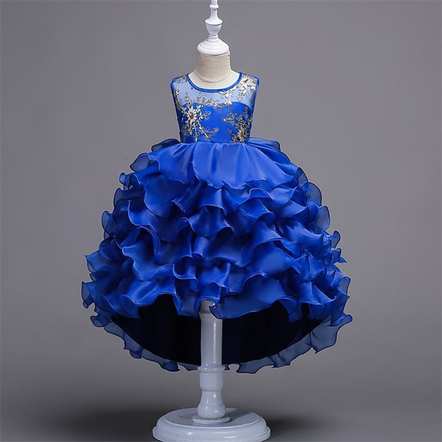 4-13 Party Floral Wedding Summer Kids Dress Ruffle Girls'