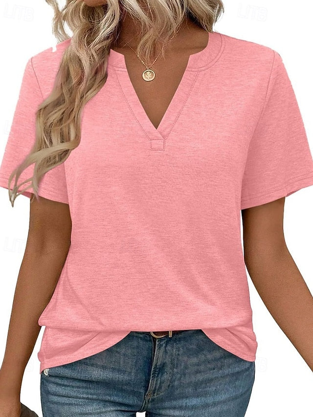 Women's T Shirt Tee Top Plain Fashion Classic Casual Short
