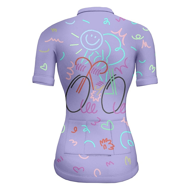 Women's Cycling Jersey Graffiti Short Sleeve Bike Jersey