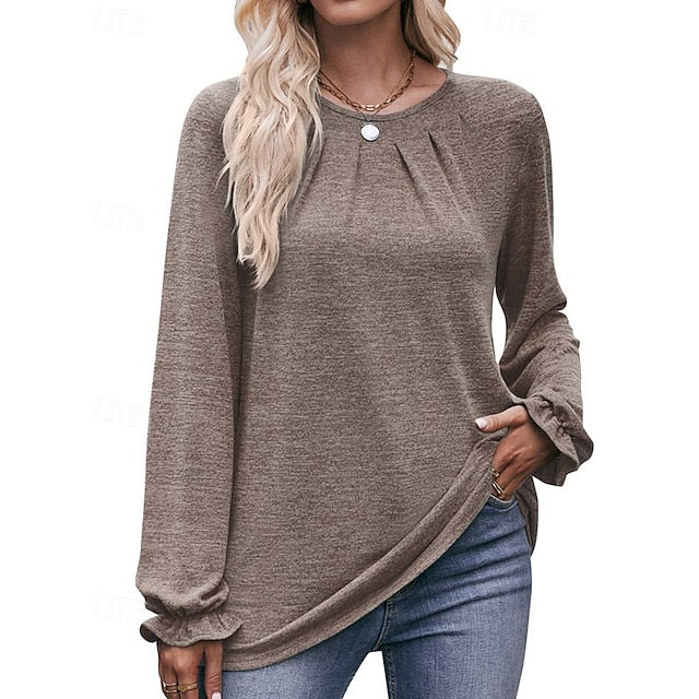 Women's Pullover Shirt Casual Tops Long Sleeve Top