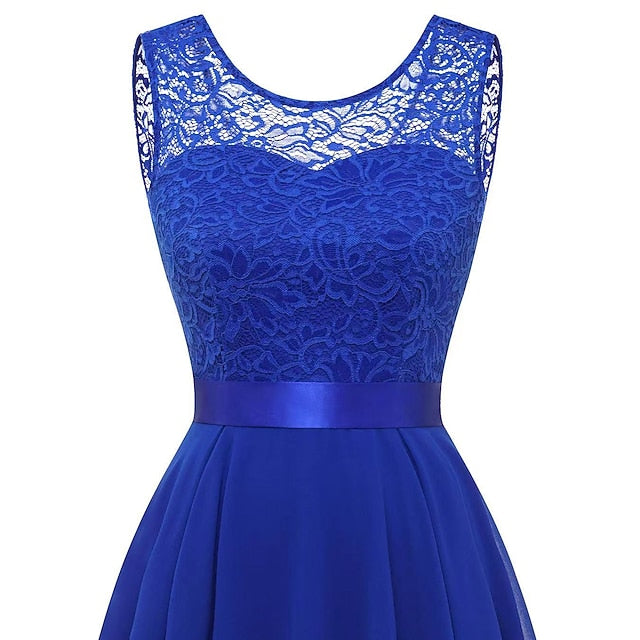 Women's Cocktail Party Dress Lace Dress Swing Dress Long