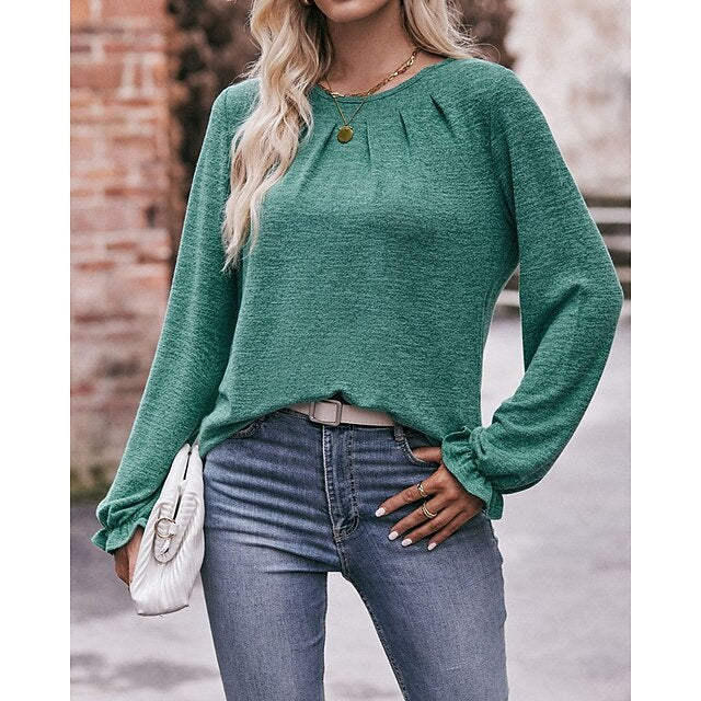 Women's Pullover Shirt Casual Tops Long Sleeve Top