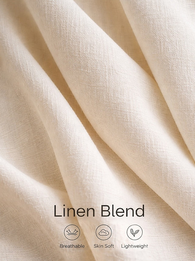 Women's Mini Dress Cotton Linen Dresses Shirt Dress White