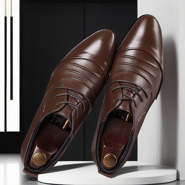 Shoes Elegant - Formal White Lace-Up Men's for