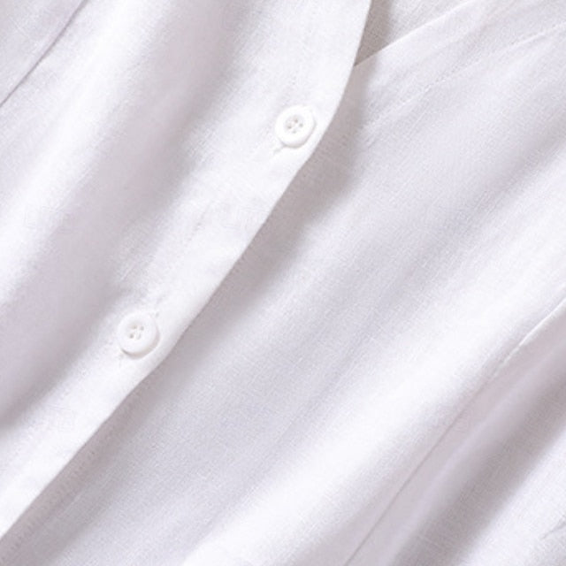 Women's Faux Cotton Linen Plain Modern Casual Sleeveless V