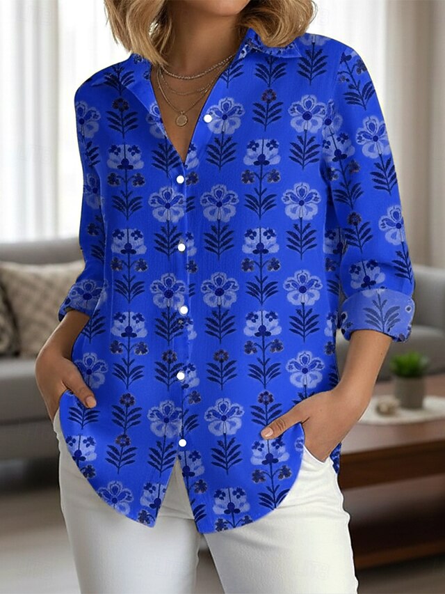 Women's Shirt Buttons Print Floral Daily Stylish Modern