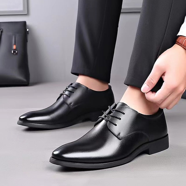 Men's Glossy – Lace-Up Shoes Formal Classic Derby Black