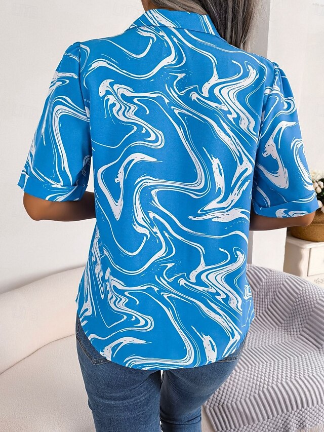 Women's Shirt Casual Shirt Beach Shirt Print Abstract