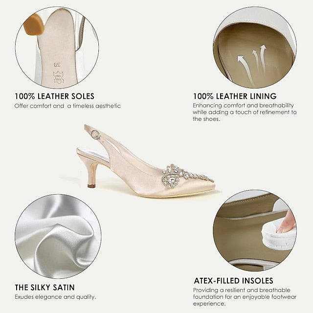 Crystal Beige with Heels Slingback Women - for Embellishment