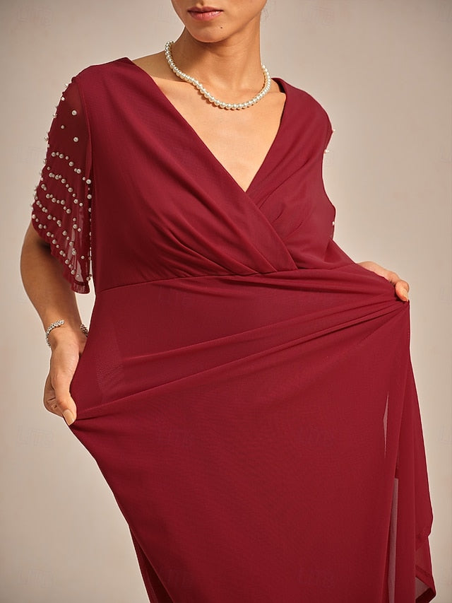 Women's Maxi Dress Sheath Dress Elegant Solid Color Short