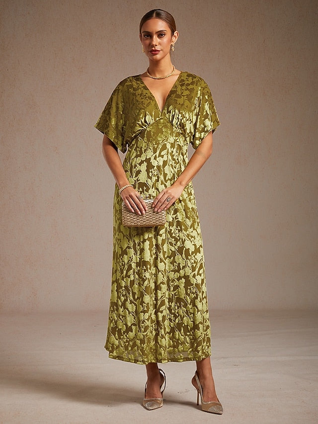 Women's Velvet Midi Dress Sheath Dress Elegant Party Party