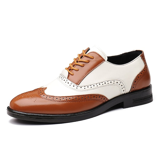 and Burgundy Shoes Wingtip Men's Oxford White Brogue