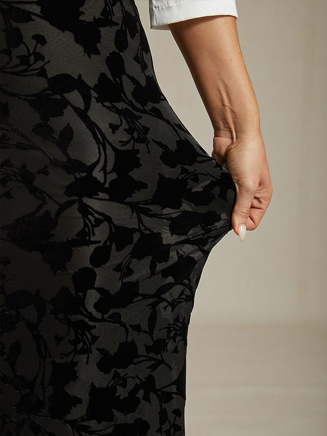 Women's Elegant Vintage Maxi High Waist Skirts Stretchy