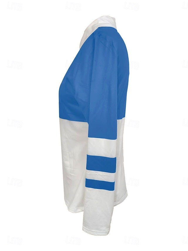 Women's Blouse Zipper Striped Stylish Casual Long Sleeve