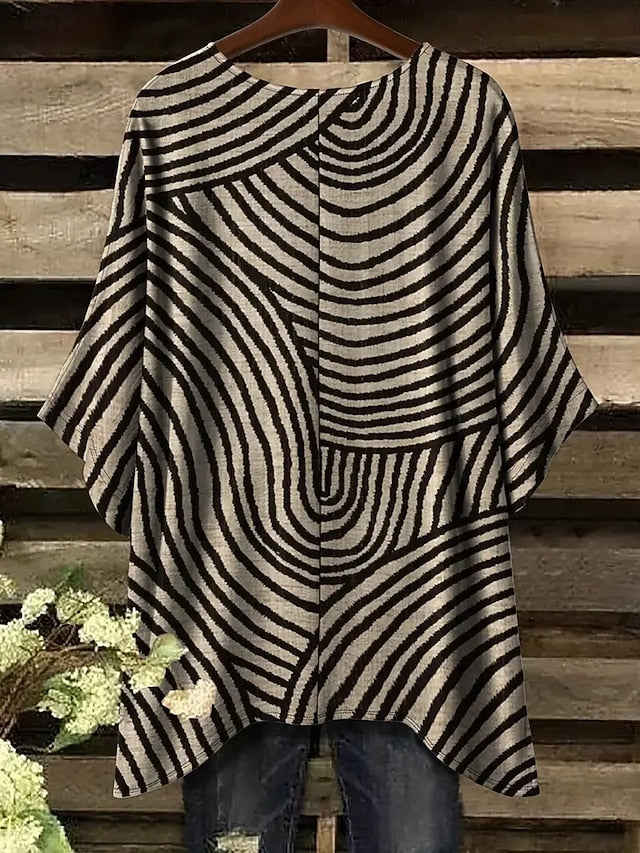 Women's Blouse Asymmetric Graphic Geometric Vintage Daily