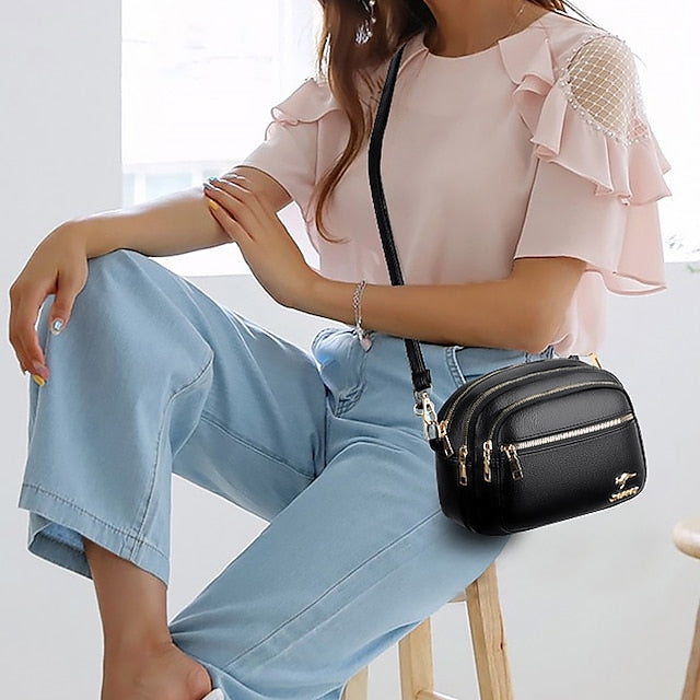Leather Bag Dome Crossbody Shoulder PU Women's