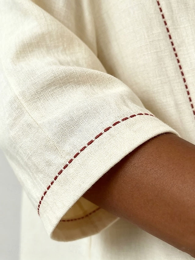 Women's Shirt Blouse Plain Striped Stylish Classic Modern