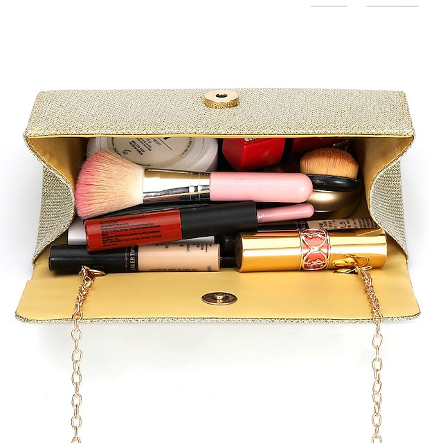 Glitter Elegant Women's – Clutch Evening Purse Silver