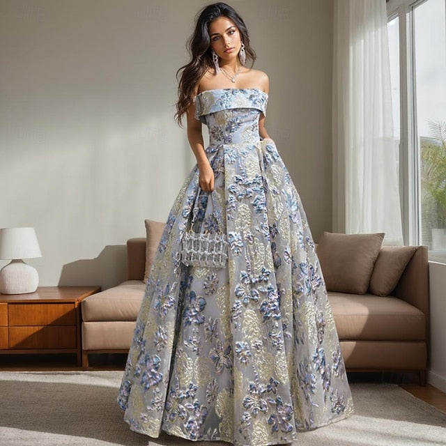 A-Line Floor Length Prom Dresses Elegant Vintage Party Long
